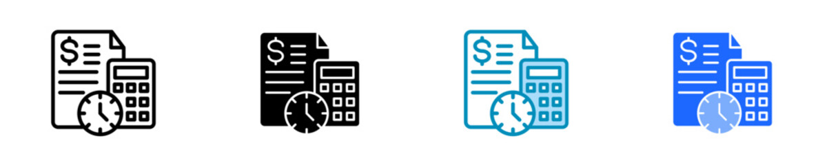 Cost Estimation  Icon Set Multiple Style Collection
