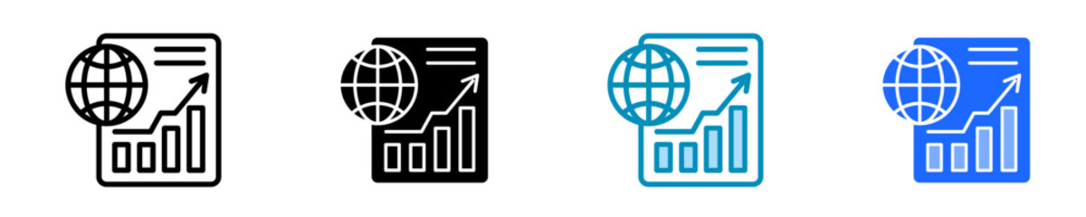 Economic Forecast  Icon Set Multiple Style Collection