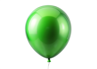 shiny green balloon isolated on white background PNG, AI GENERATED