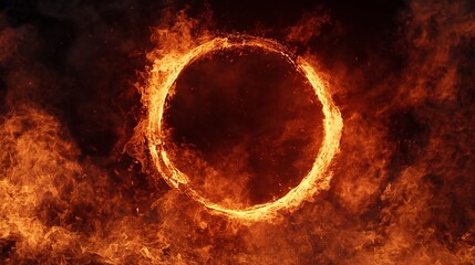 炎のリング、黒背景