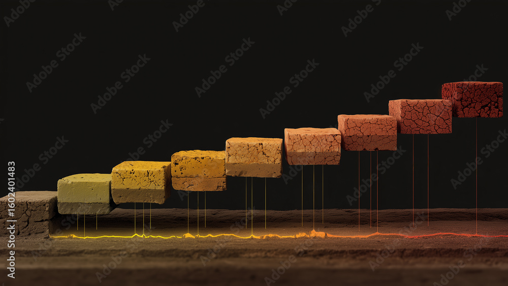 Poster this ai-generated bricks using biocement showcase advances in sustainable building materials.