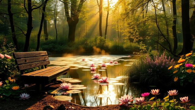 bench in autumn park