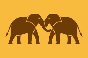 Fototapeta premium elephants sunset golden light animal nature