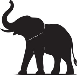 Majestic elephant silhouette in vibrant cmyk colors