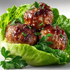 Meatballs on Lettuce: Healthy and Delicious Dish