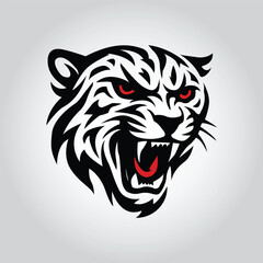 Fierce Tribal Cheetah Head Vector Roaring Big Cat Tattoo Design