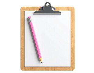  Clipboard with Pencil Illustration PNG for Documentation, Feedback, and School Design Elements