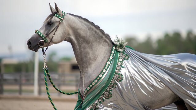 Italian Military Horse with Silver Accents