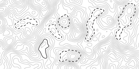 The stylized height of the topographic map in contour, lines. The concept of a conditional geography scheme and the terrain path. Design materials.