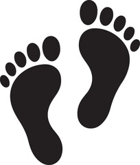 Baby feet clean black icon
