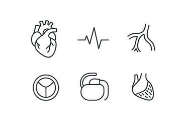 stroke icon mono icons style isolated cardiac chamber heartbeat rhythm ry artery heart valve pacemaker device ventricular
