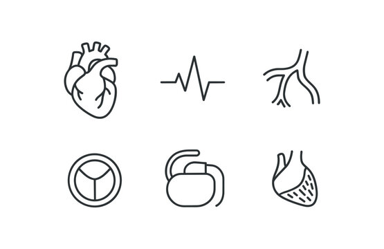stroke icon mono icons style isolated cardiac chamber heartbeat rhythm ry artery heart valve pacemaker device ventricular