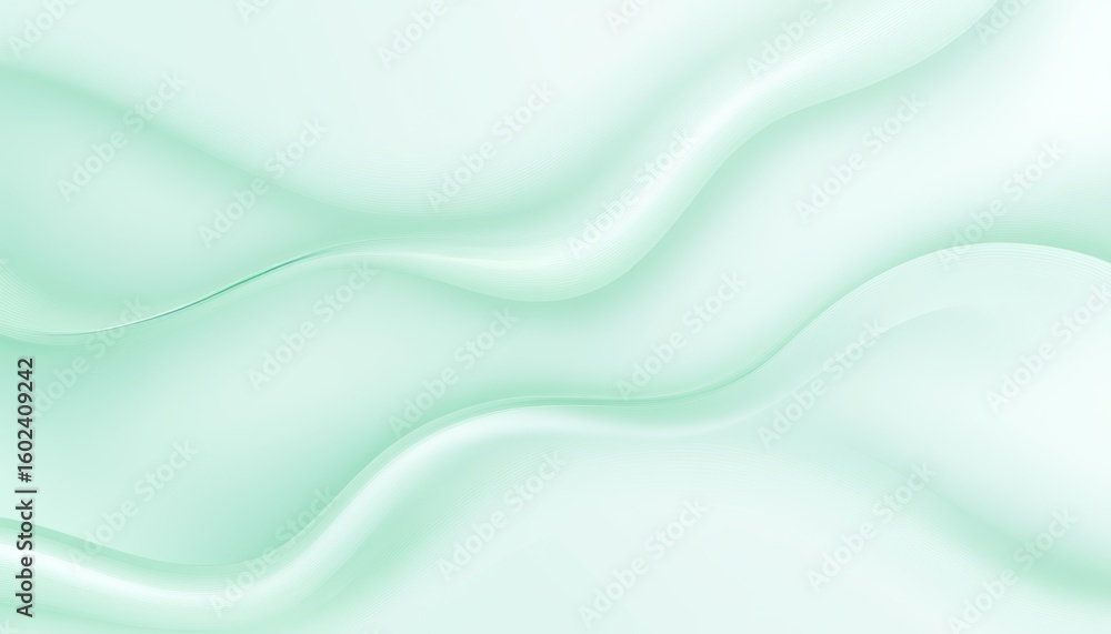 Poster subtle wave pattern background in soft mint hues for serene digital textures and presentations.
