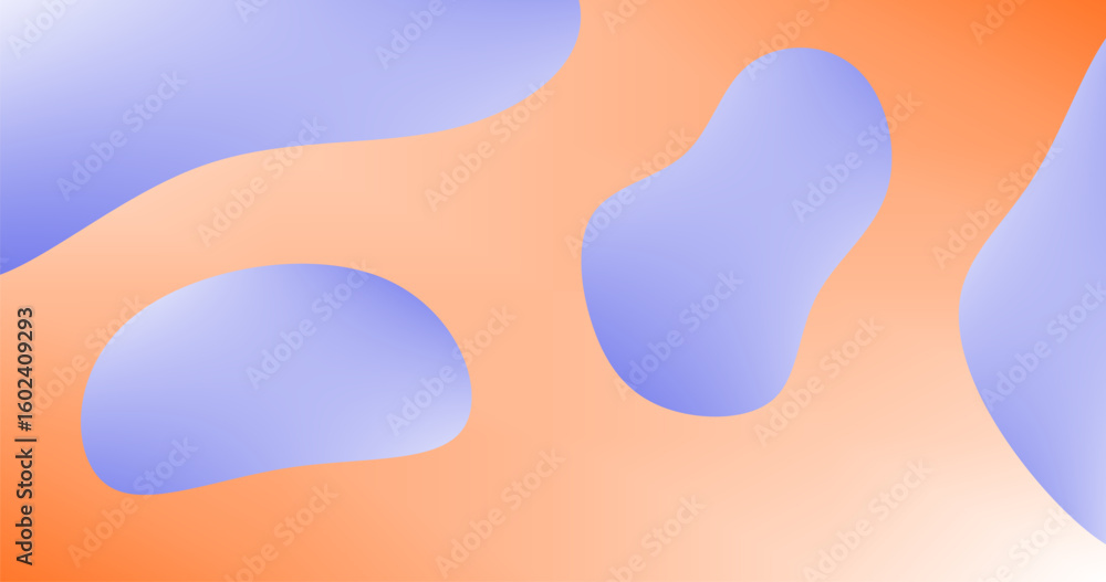 Poster gradient orange background with dynamic color shapes abstract pattern