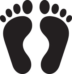 Baby feet clean black icon