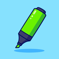 Green Marker - School Marker Pen Vector Illustration