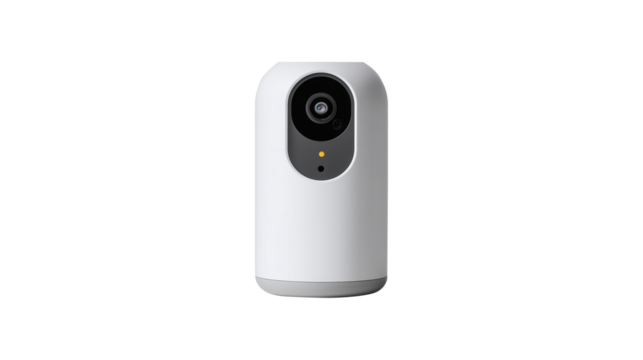 A minimalist smart security camera with an indicator light for home safety