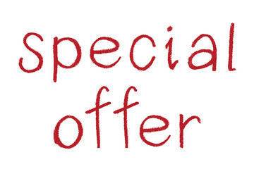 Special offer lettering Handwritten word Modern brush calligraphy Template for marketing ad, print, web, banner, poster, flyer Ink illustration