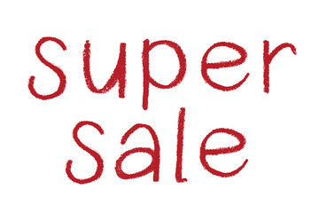 Super sale lettering Handwritten word Modern brush calligraphy Template for marketing ad, print, web, banner, poster, flyer Ink illustration