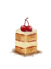 Cheese cake with cherry on top