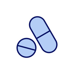 Pills icon vector. capsule icon. Drug sign and symbol