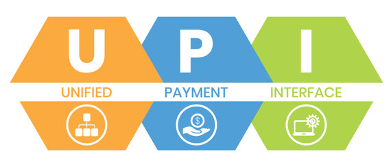 upi unified payment interface. business concept. Vector infographic illustration for presentations, sites, reports, banners