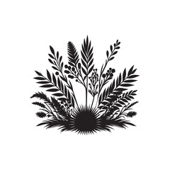 Wattle Day Silhouette Vector Illustration, Solid White Background.	