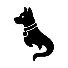 Ghost dog spirit with collar icon