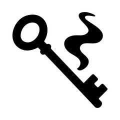 Mysterious smoky key Halloween vector icon