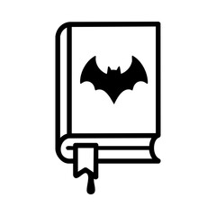 Spooky Halloween book with bat symbol