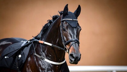 Obraz premium Dark horse in motion