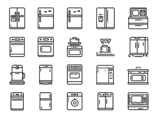 Refrigerator Modern 2D Line Art