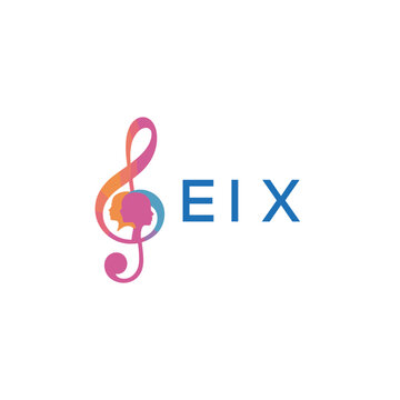 EIX &ldquo;Creative music logo with human silhouettes and treble clef in gradient colors, EIX Later Logo, modern artistic design isolated on white background&rdquo;
