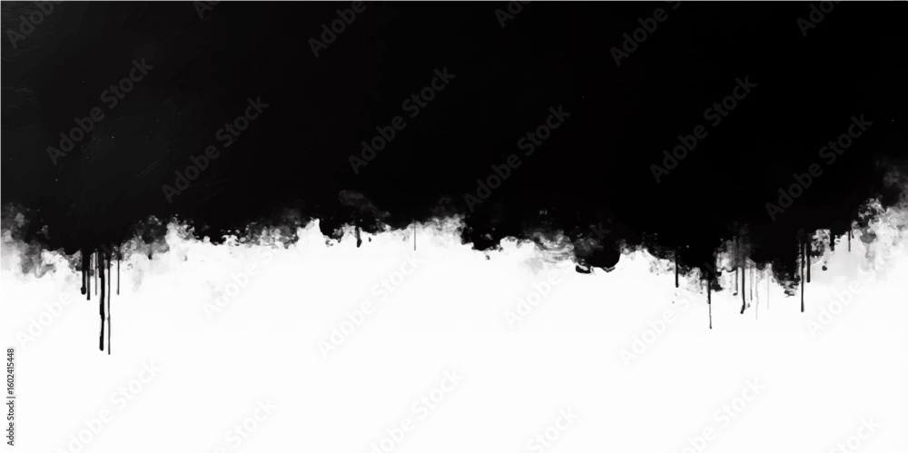 Poster grunge black ink splat pattern frame with dirty texture illustration border