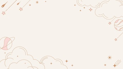 Aesthetic sky desktop wallpaper frame, high resolution background