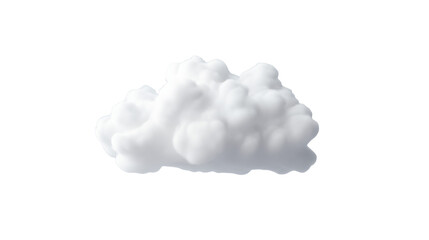 Fluffy white cloud floats serenely, perfect for sky replacement and weather visuals isolated on white or transparent png.