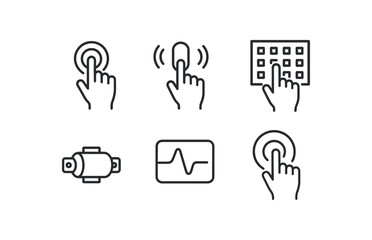 straight perfect stroke icon mono icons style isolated touch screen interface touch vibration module touch capacitance array touch feedback engine touch proimity sensor touch activation