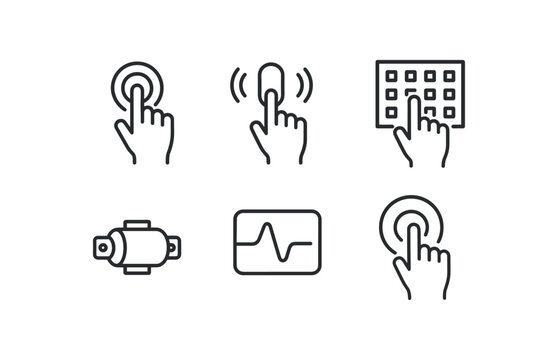 straight perfect stroke icon mono icons style isolated touch screen interface touch vibration module touch capacitance array touch feedback engine touch proimity sensor touch activation
