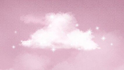 Naklejka premium Pink aesthetic HD wallpaper, cloud in sparkling sky background