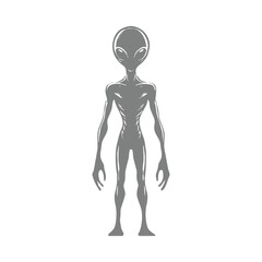 Silhouette of alien full body

