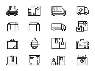 Relief Goods Ultra Minimalist 2D Line Icons