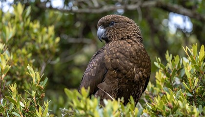 Dark parrot in foliage