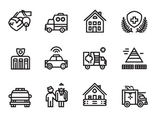 Relief Operation Minimalist 2D Line Art Set