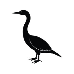 Obraz premium an anhinga bird full black silhouette vector illustration on white background