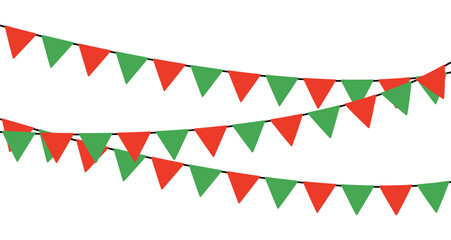 Obraz premium Christmas buntings. Christmas party fun garland