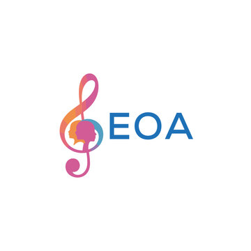 EOA &ldquo;Creative music logo with human silhouettes and treble clef in gradient colors, EOA Later Logo, modern artistic design isolated on white background&rdquo;
