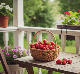 strawberries in the basket