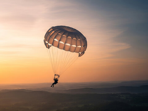 paragliding in the sunset