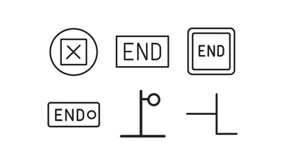 straight perfect out stroke icon mono icons style isolated end point coordinate end game screen end file token end mirror finish end stop switch end boundary