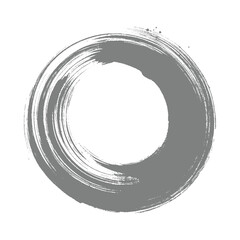 Silhouette of circle brushstroke, Enso

